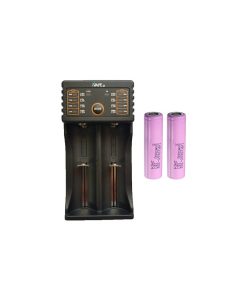 Kit Cargador Dual iVape i2 + 2 Baterías 18650