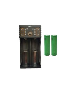 Kit Cargador Dual iVape i2 + 2 Baterías 18650